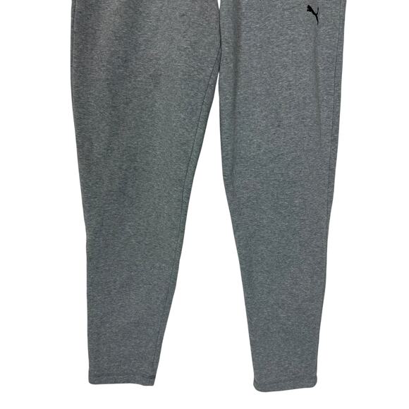 Puma Tracksuit Set Mens Large Heather Gray Stretch Logo Fleece Lined Crewneck - Picture 8 of 16